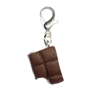 Chocolate Charm Pendant Zipper Pull Miniblings Bar Sweets Bite