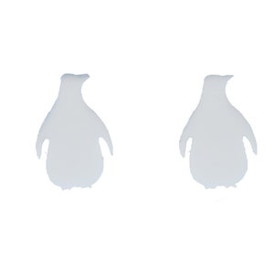 Penguin Mini Earrings Ear Studs Earstuds Miniblings Acrylic White