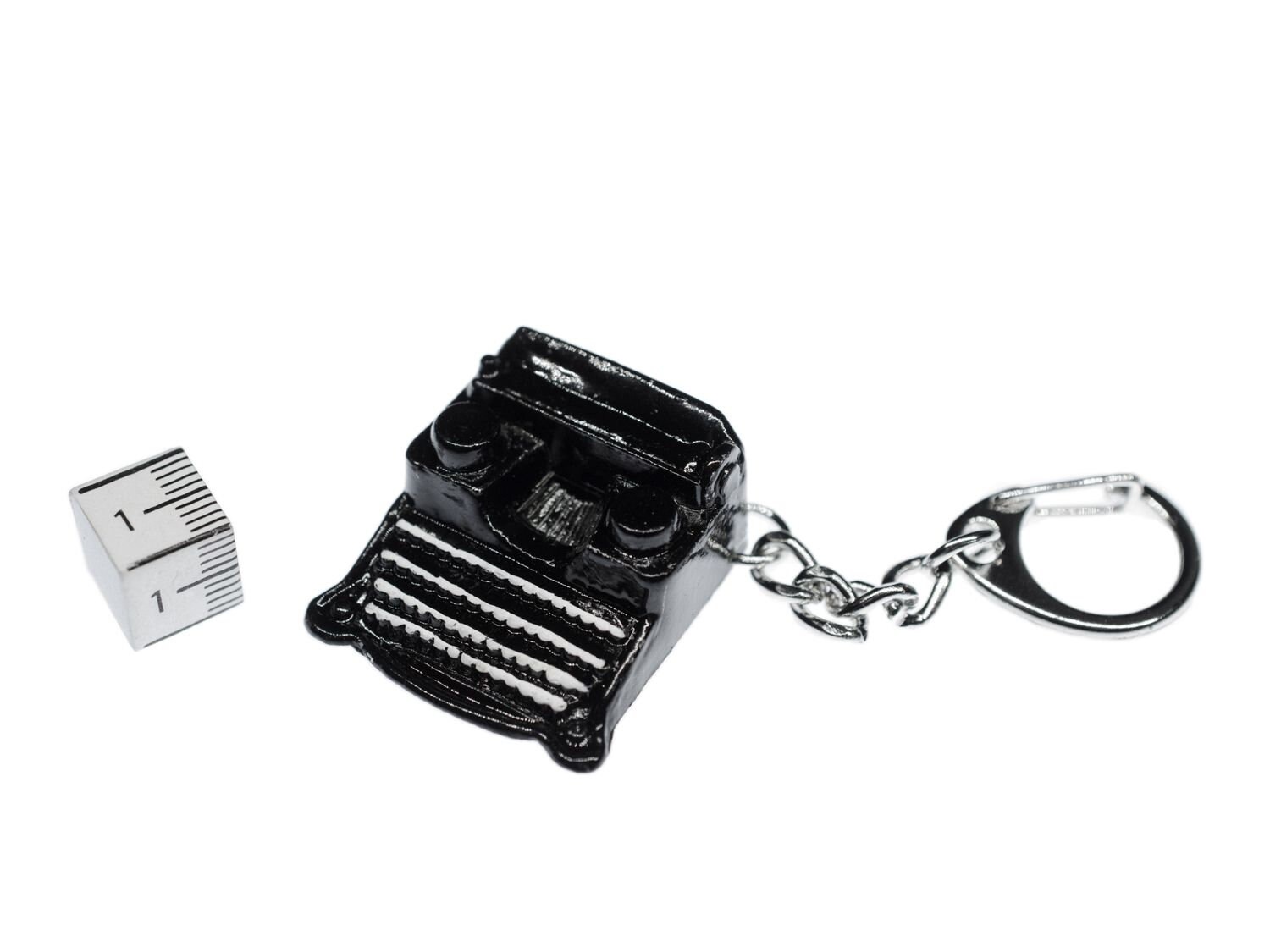 Miniblings Mini-Schreibmaschine Schlüsselanhänger – Handgefertigt Aus Metall, 30 Mm