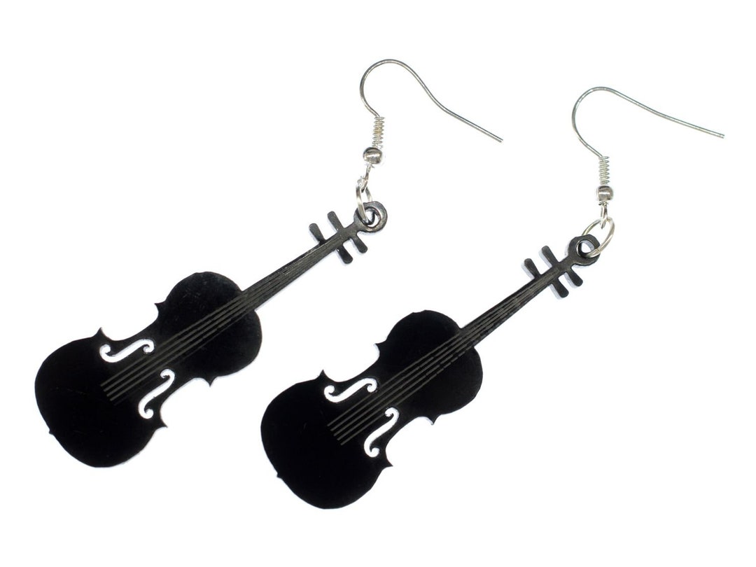 Violin Viola Earrings Miniblings Violins Music Violinist Black Etsy