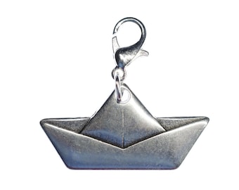 Paper Boat Charm Pendant Hip Origami Sailboat Sailing Miniblings