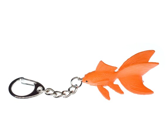 Fisch Aquarium Karpfen Schlüsselanhänger Anhänger Silber aus Metall 