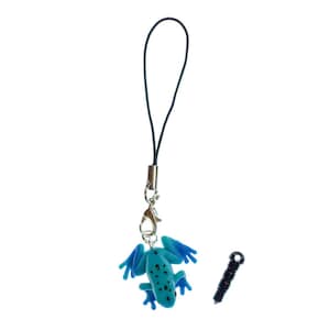Frog Mobile Cell Phone Charm Pendant Miniblings Animals Poison Frogs Blue