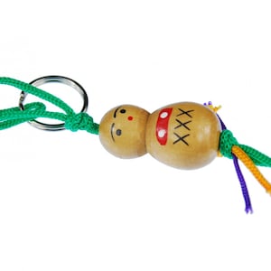 Lucky Charm Pendant Figure Key Ring Chain Miniblings Wooden Doll Wood
