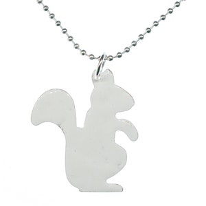 Enamel Squirrels Necklace Miniblings Animal 80Cm Forest Handmade White
