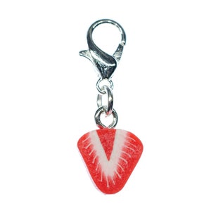 Strawberry Charm Miniblings zipper pull pendant fruits fruit berry slice red
