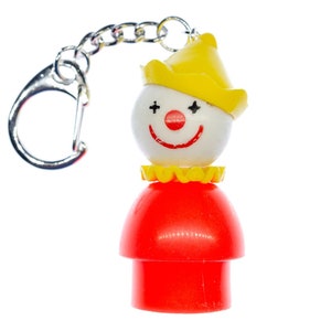 Fisher Price Little People Key Ring Key Chain Miniblings Retro Clown Circus image 1