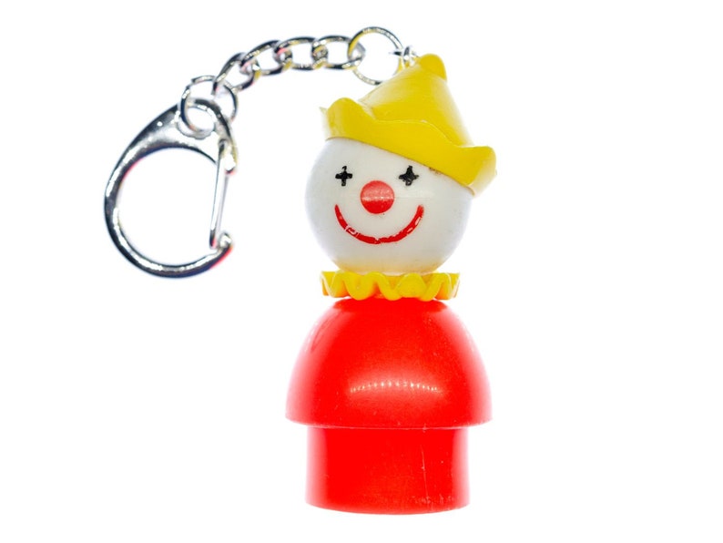 Fisher Price Little People Key Ring Key Chain Miniblings Retro Clown Circus image 1