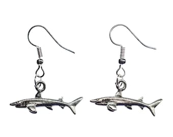Hai Ohrringe Haiohrringe Haie Miniblings weißer Hai Zähne Jaws Raubfisch silber