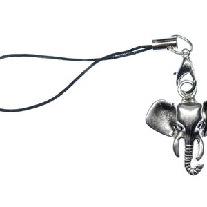 Elephant Head Mobile Phone Jewelry Charm Miniblings Zoo Animal Big Five afbeelding 1