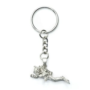 Diver Key Chain Miniblings Diving Suit Keychain Keyring Silver 50mm Snorkel
