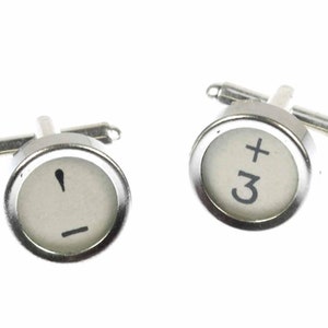 Maths Mathematics Plus Minus Signs Cuff Links Cufflinks Typewriter Keys Miniblings