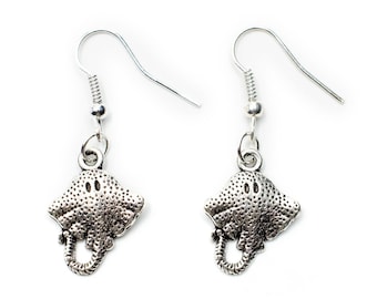 Ray Manta earrings Miniblings diving skuba summer sea ocean fish silver