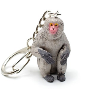 Japanese macaque monkey keyring miniblings snow monkey red-faced macaque