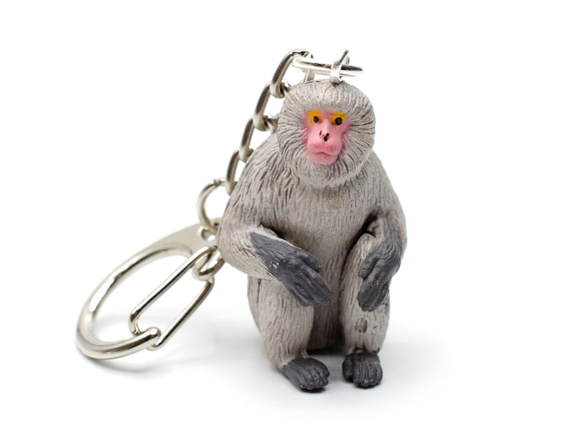 Japanese macaque monkey keyring miniblings snow monkey red-faced macaque image 1