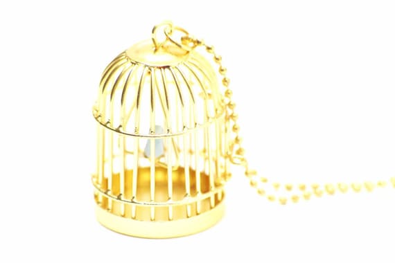Oxidised black polish bird cage choker necklace | Fusion Vogue