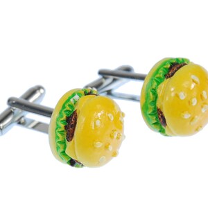 Hamburger Cuff Links Cufflinks Miniblings Buttons + Box Cheeseburger Burgers Usa
