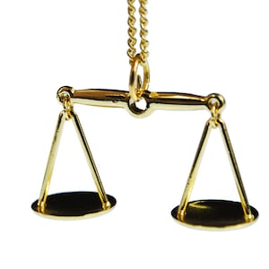 Collar Libra oro Miniblings 60 cm escamas doradas signo del zodiaco Jura Justitia Gold