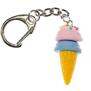 Ice Cream Cone Key Ring Chain Miniblings Key Ring Chain Sprinkles Dessert Sweet