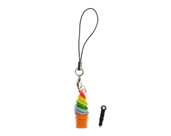 Soft Ice Cream Mobile Cell Phone Charm Pendant Chocolate Icecream Miniblings