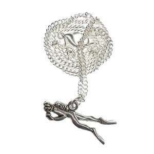 Diver Diving Aquanaut Necklace Miniblings 45Cm Sports Silver Plated Ocean Divers
