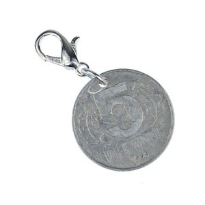 5 GDR DDR Penny Pfennig Charm Pendant Miniblings Coin Money Nostalgia New