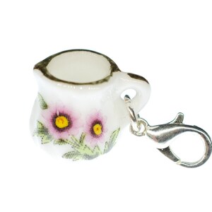 Milchkännchen Charm Anhänger Bettelarmband Miniblings Charms Kaffee Goldrand