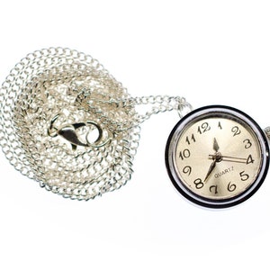 Real Watch Necklace Miniblings 80cm Clock Wristwatch Time Snap Button image 4