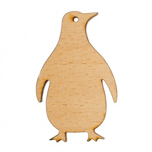 Penguin Brooch Pin Badge Button Miniblings Animal Kingfisher Antarctica Wood