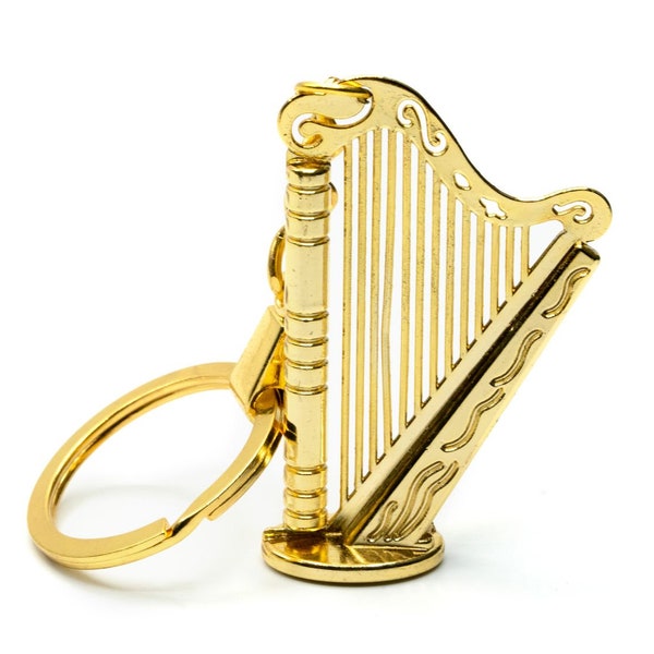 Harfe Schlüsselanhänger Miniblings Anhänger Schlüsselring Musik gold + Box