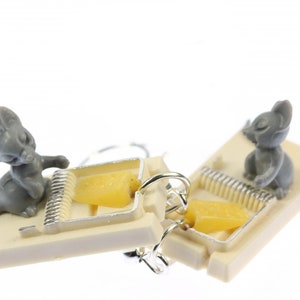 Mousetrap Earrings Mouse Mice Miniblings Little Trap Cheese
