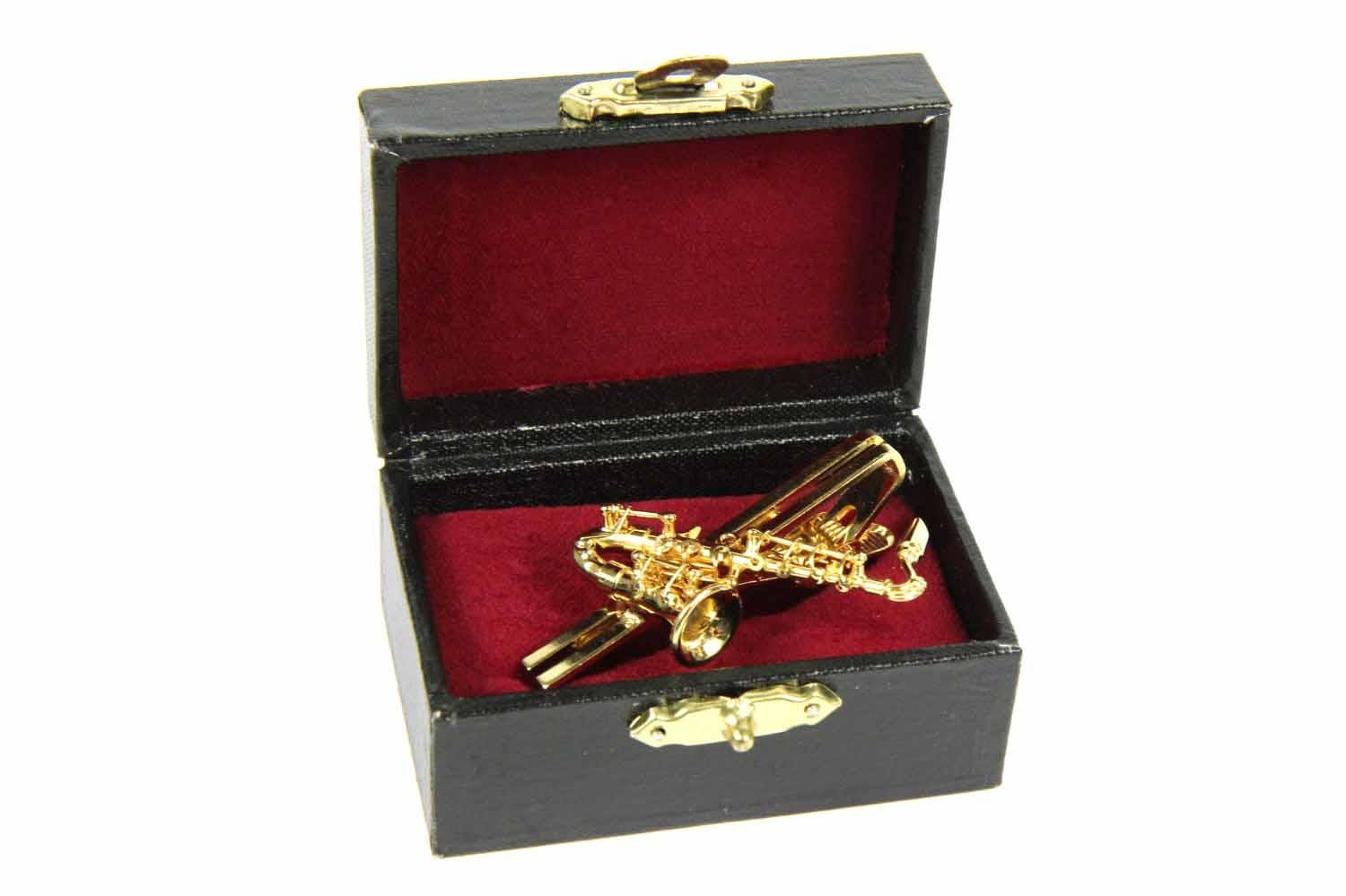 Cravate élégante Rouge Et Noire Avec Saxophone Doré – Neuf Avec étiquettes
