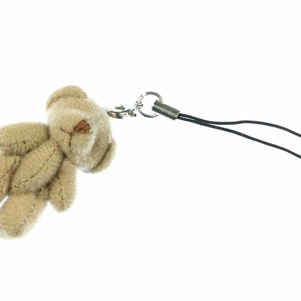 Teddy Bear Mobile Cell Phone Charm Pendant Decoration Miniblings Plush Brown