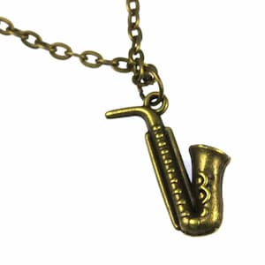 Saxophone Necklace Miniblings 50Cm Music Musician Instrument Sax Jazz Bronze