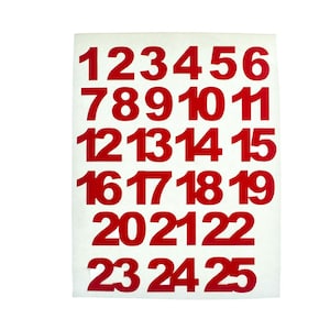 Numeri Calendario dell'avvento numeri 24 25 Adesivi calendario dell'avvento numeri fai da te 15 mm