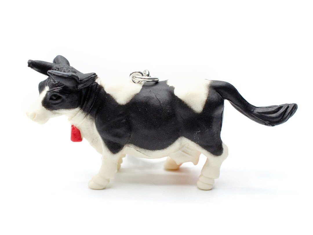 Cow Key Ring Key Chain Miniblings Farm Milchkuh Beef Calf Bell Red - Etsy