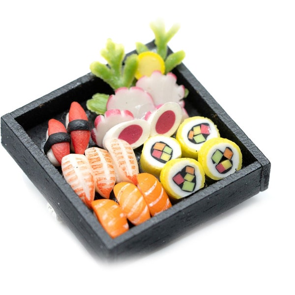 Sushi Platte Brosche Miniblings Japanische Spezialität Japan Kawaii Essen Asien