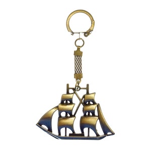 Ship Sailing Boat Pirate Key Ring Chain Keychain Miniblings 7Cm