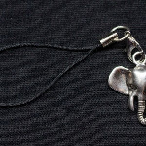 tête elephant Pendentif pour telephone mobile zoo animaux enfants bijoux argente image 2