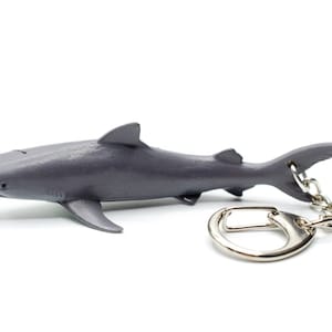 Tiger Shark Key Ring Chain Miniblings Elasmobranch Fish 85Mm Key Ring Gray