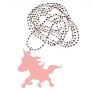 Unicorn Necklace Miniblings 80Cm Pink Mane Fairytale