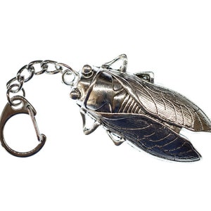 Cockroach Key Ring Chain Cicada Cricket Insect Miniblings Silver
