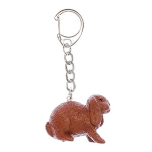 Rabbit Key Ring Chain Keychain Miniblings Easter Bunny Aries Brown