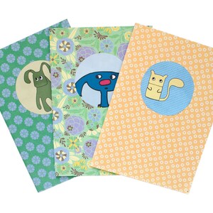 3 pcs Books Copybook Exercise Book Handmade Kalle Fuchs Fox Animal