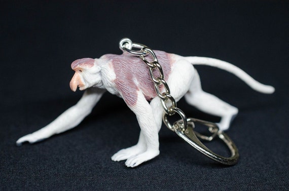Nose Monkeys Keychain Key Ring Miniblings Guenon Monkey Zoo Jungle