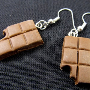 Chocolate With Bite Earrings Miniblings Bar Polymer Clay