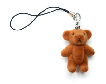 Pingente para celular Teddy Teddy Bear Floco de Neve Miniblings Joia para celular Urso marrom claro