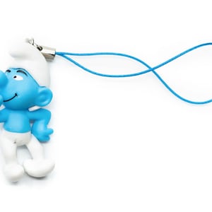 Hefty Smurf cell phone pendant Miniblings smurfs braggart poser heart tattoo