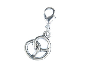 Pretzel Oktoberfest Charm Pendant Zipper Bracelet Wristlet Miniblings Silver