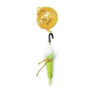 Umbrella Necklace Miniblings 45cm Pendant Chain Umbrella Rain Miniature Green